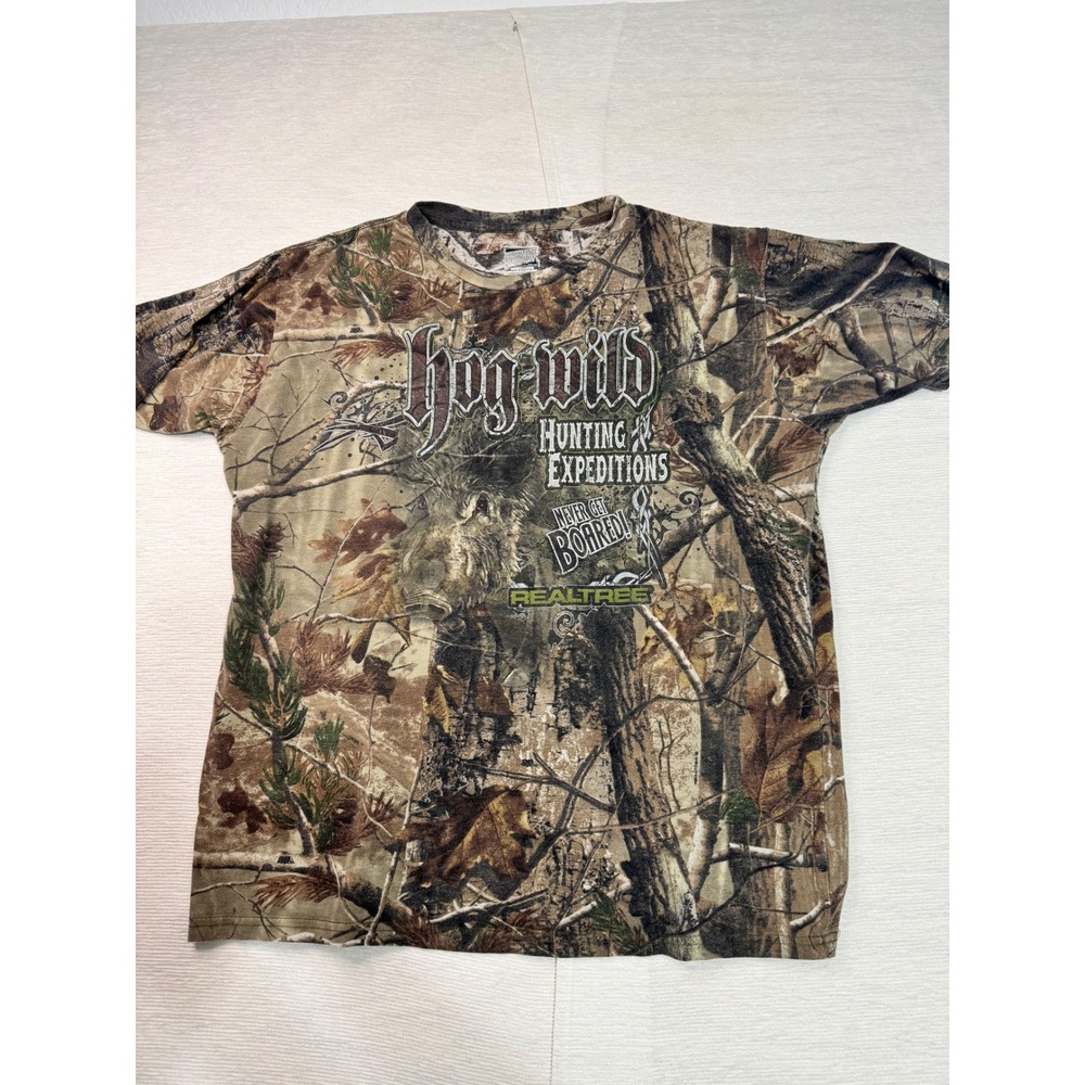 Paramount Outdoors Hog Wild Realtree Camo Graphic T-Shirt Mens XL Boar Hunting